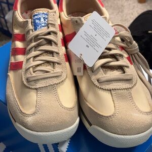 Adidas Beige and Red SL 72 Sneakers